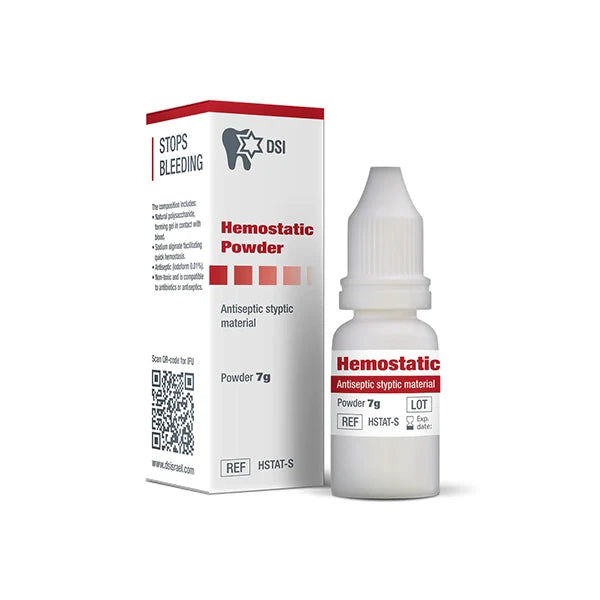 Hemostatic sponges, gels and powders for controlling bleeding during and after oral surgery.