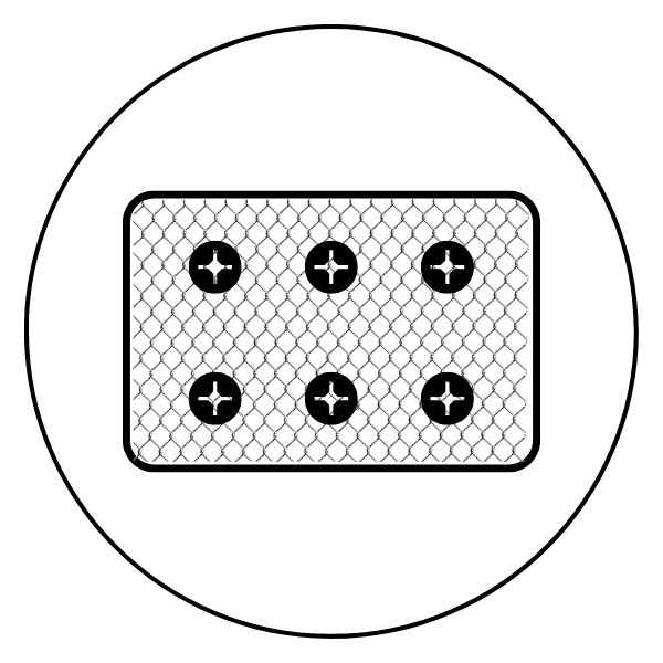 Titanium mesh membranes, bone tacks and tenting screws for guided bone regeneration and ridge augmentation.