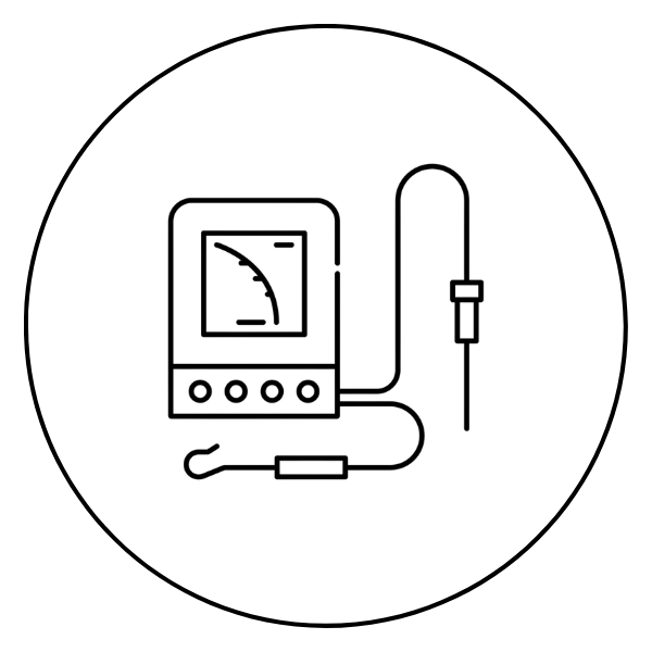 Electronic apex locator with LCD display for determining working length during root canal treatment.