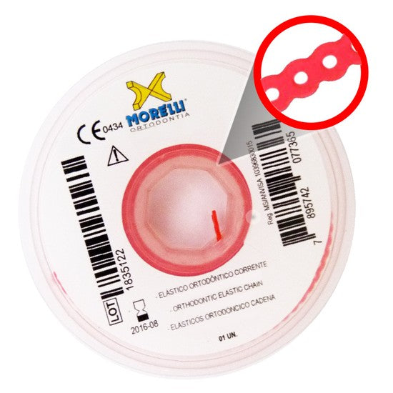 Orthodontic elastic power chain in a huge inventory of colors, providing reliable, consistent force for space closure and alignment treatment.