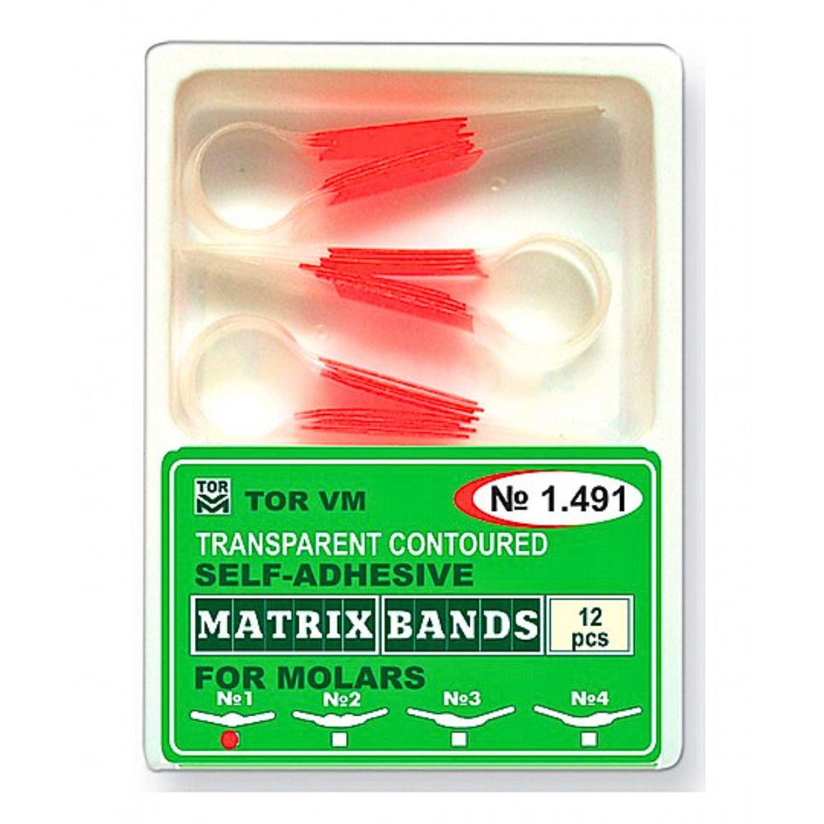Tor VM Transparent Contoured Self-Adhesive Matrix Bands 12pcs Each Pack_3