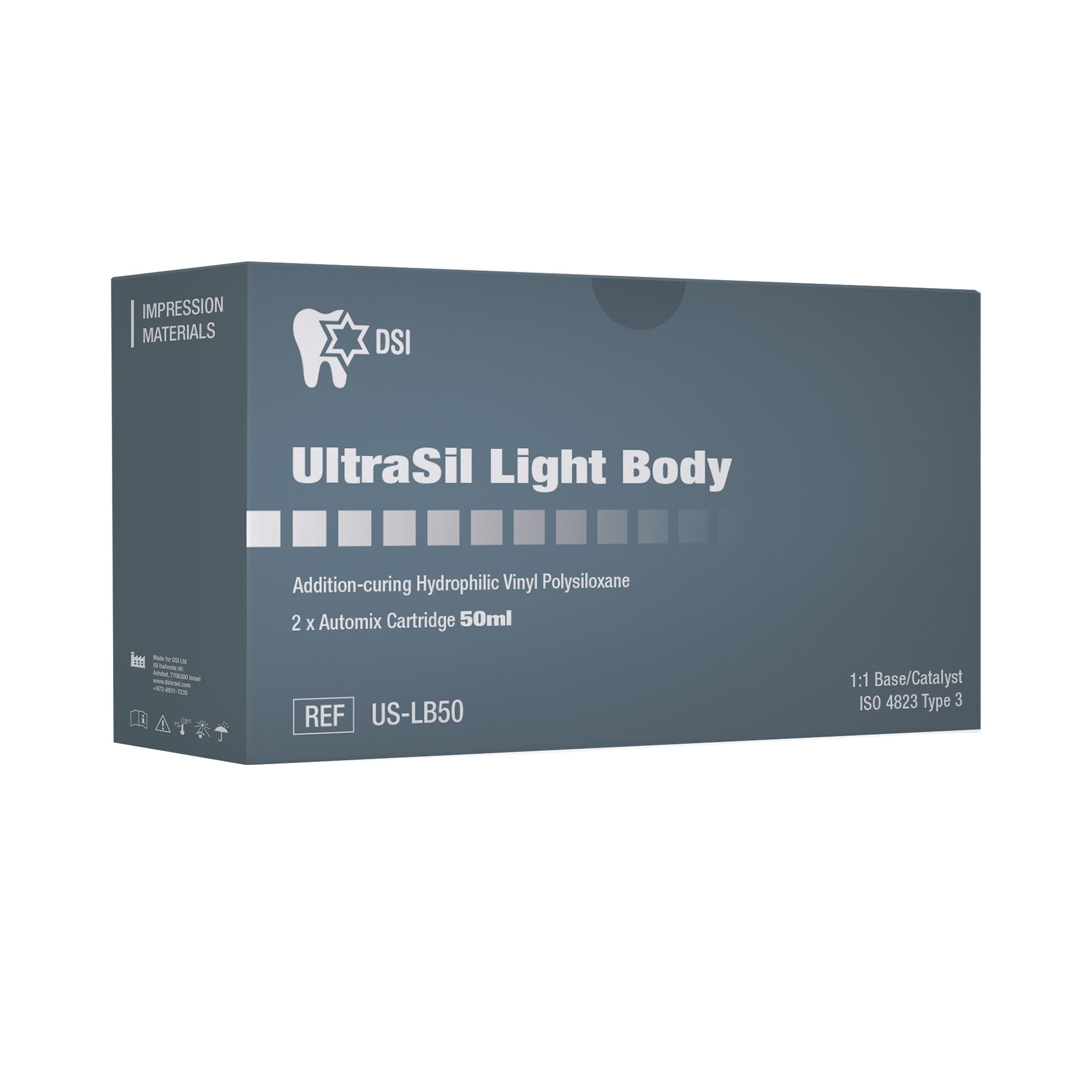 DSI UltraSil Light Body Wash Impression VPS Material Cartridge 2x50ml_3