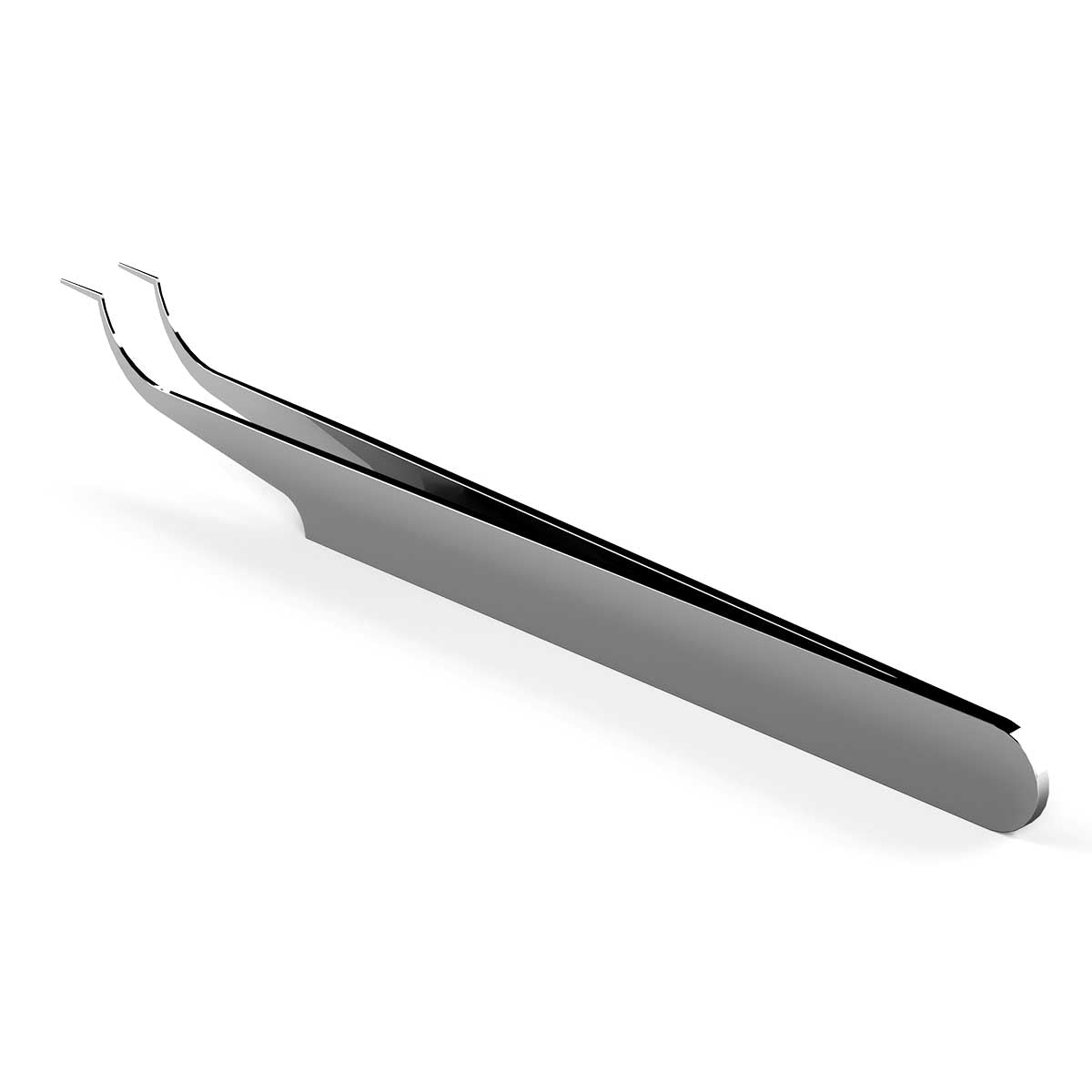Curved tip tweezer for buccal tube and bracket placement