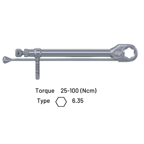 Adjustable Torque Ratchet Wrench Ø 6.35mm Hex with Bending Arm