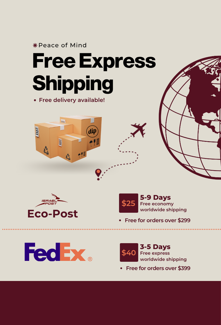 Free Express Shipping: free delivery with Eco-Post and FedEx worldwide shipping