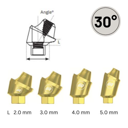 30° Angled Classic Multi-Unit Abutment M1.4 for Internal Hex RP 3.5