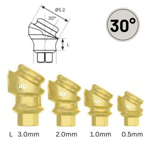 30° Angled Overlock™ Overdenture Attachment for Internal Hex RP 3.5