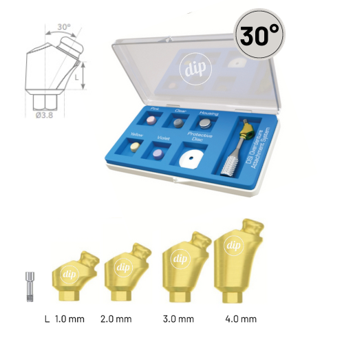 30° Angled dip-Lock™ Overdenture Attachment KIT for Internal Hex RP 3.5