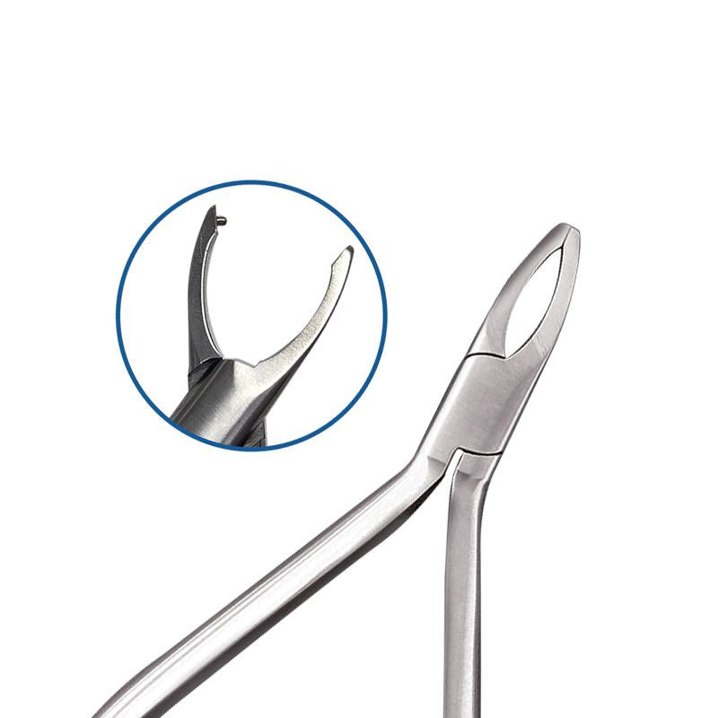 Stainless steel dimple-forming plier for clear aligner therapy