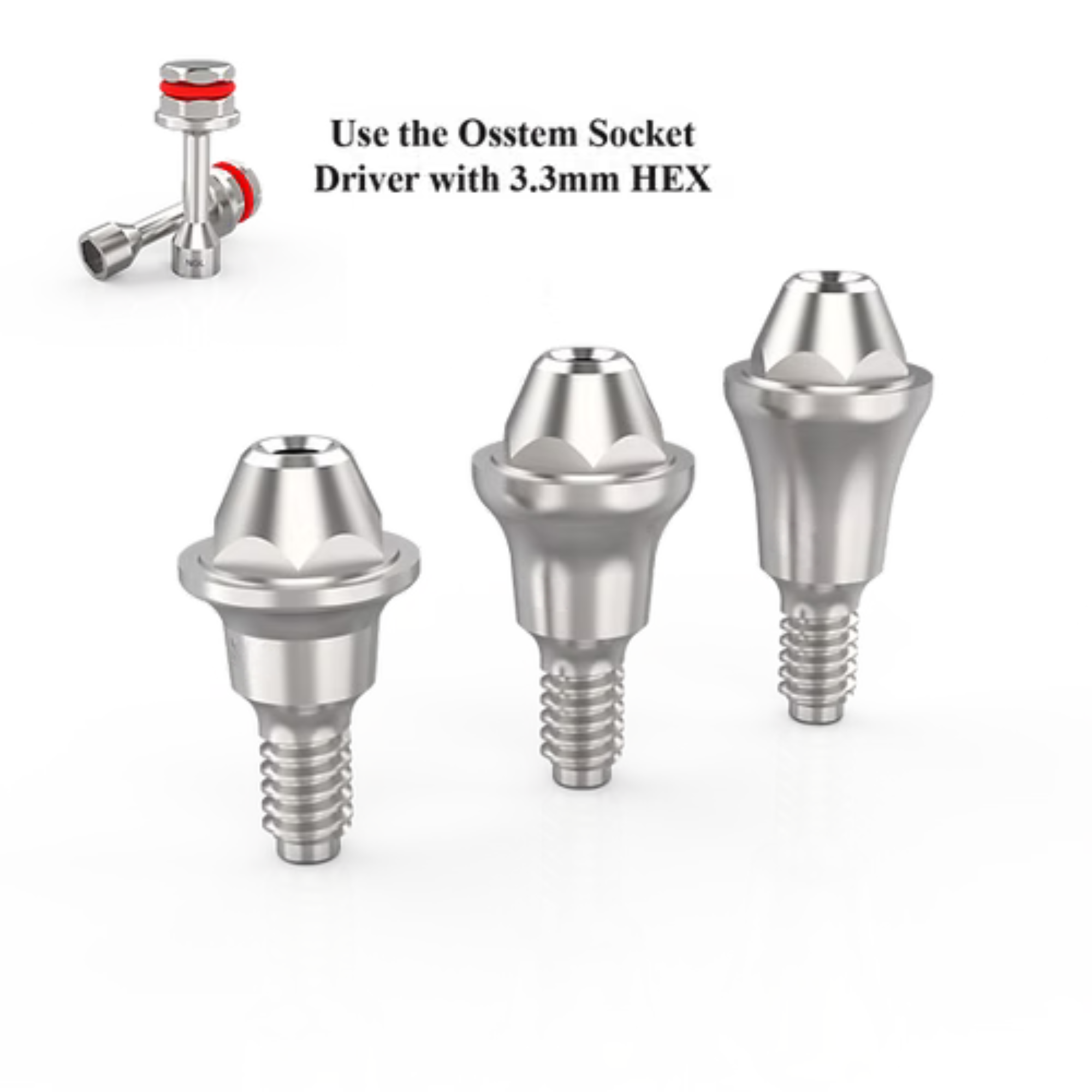 Straight Multi-Unit Abutment Compatible with MegaGen AnyRidge® Ver.2 Height=1.5mm/2.5mm/3.5mm