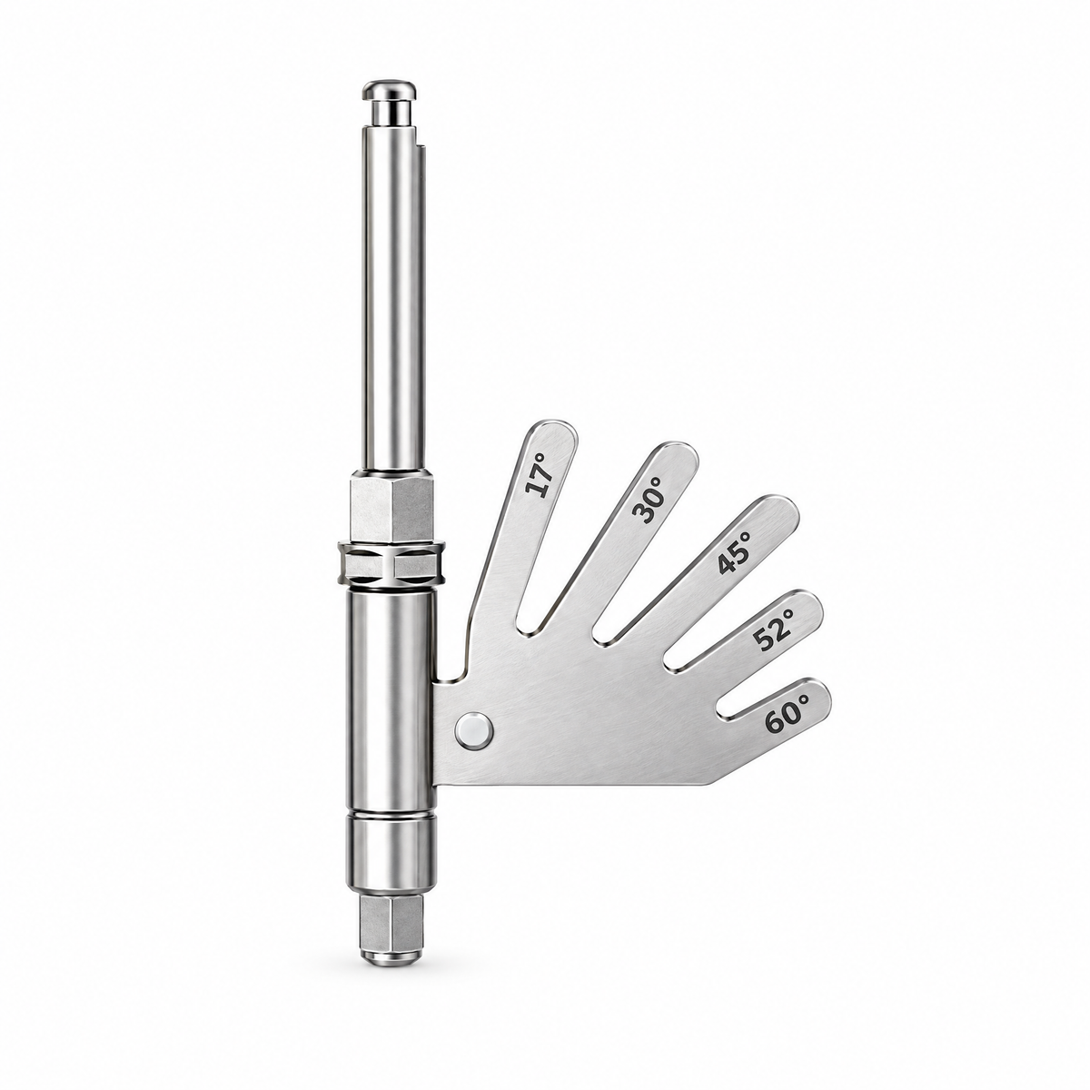 JD ZAPA Tool JDID102 multi-unit angle selector, front view, with five laser-marked angle markers: 17°, 30°, 45°, 52° and 60°