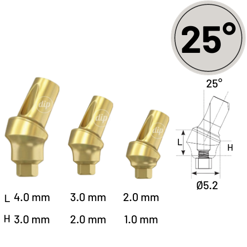 25° Angled Snap-On Transfer-Abutment for Internal Hex RP 3.5