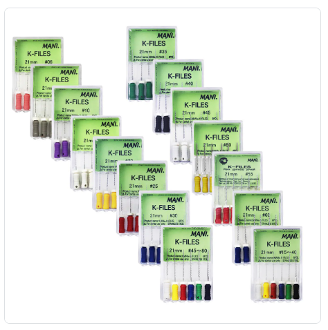 Mani Root Canal SS K-Files 6/pk 21mm