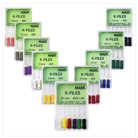 Mani Root Canal SS K-Files 6/pk 21mm