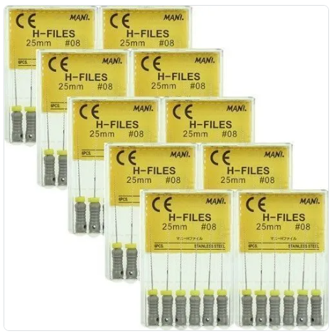 Mani Root Canal Hedstrom SS H-Files 6/pk 25mm