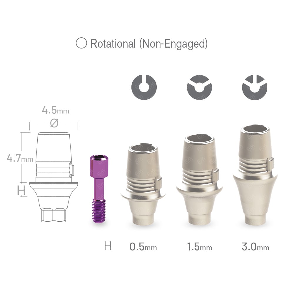 Nobel Biocare® Conical Connection NP Sirona® CEREC compatible rotational (non-hex) CAD/CAM Ti-Base