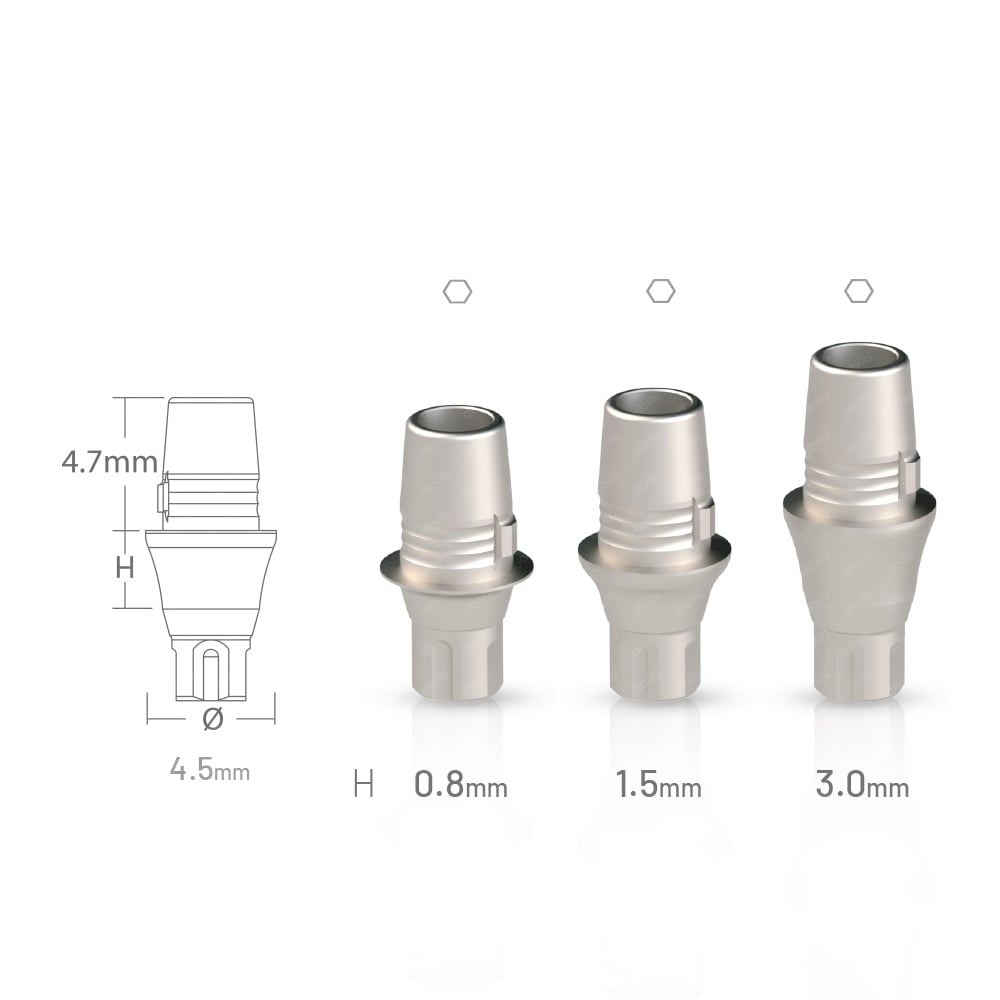 Straumann® Bone Level NC Sirona® CEREC compatible anti-rotational (hex) CAD/CAM Ti-Base