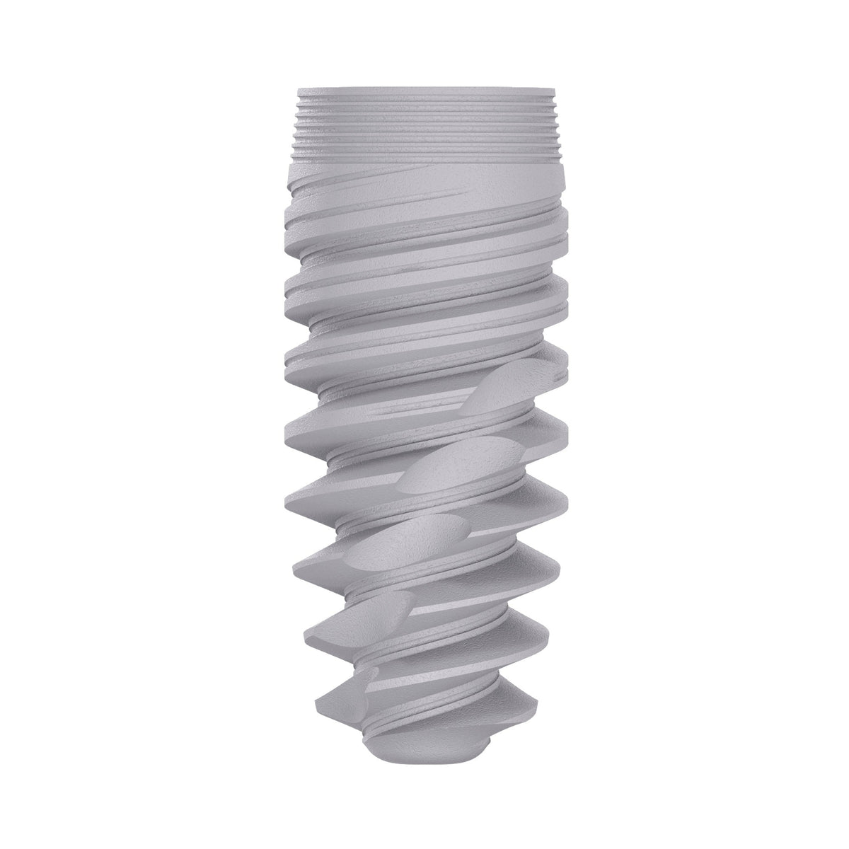 DSI David EVI Spiral Implant, internal hex connection, close-up view