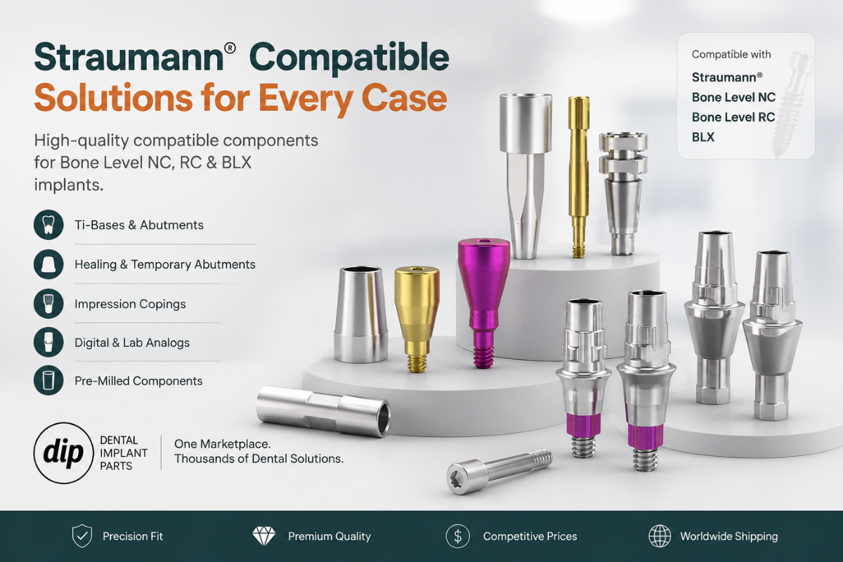 Straumann® Compatible Implant Components: Bone Level NC, RC & BLX Solutions