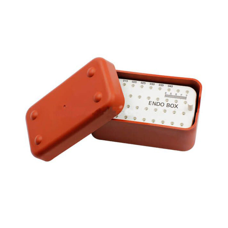 Endodontic file organizers and sterilization boxes keeping root canal instruments sorted, a large variety of storage solutions.
