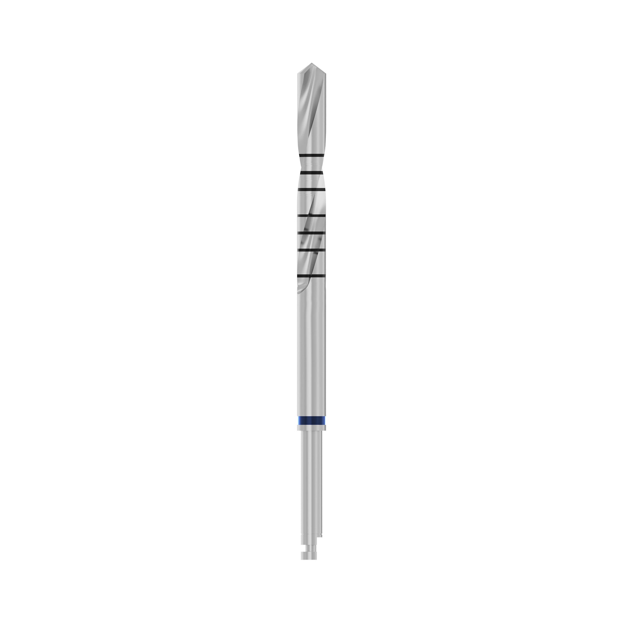 Long surgical implant drill offering a large variety of lengths and coatings for zygomatic and basal implant site prep.