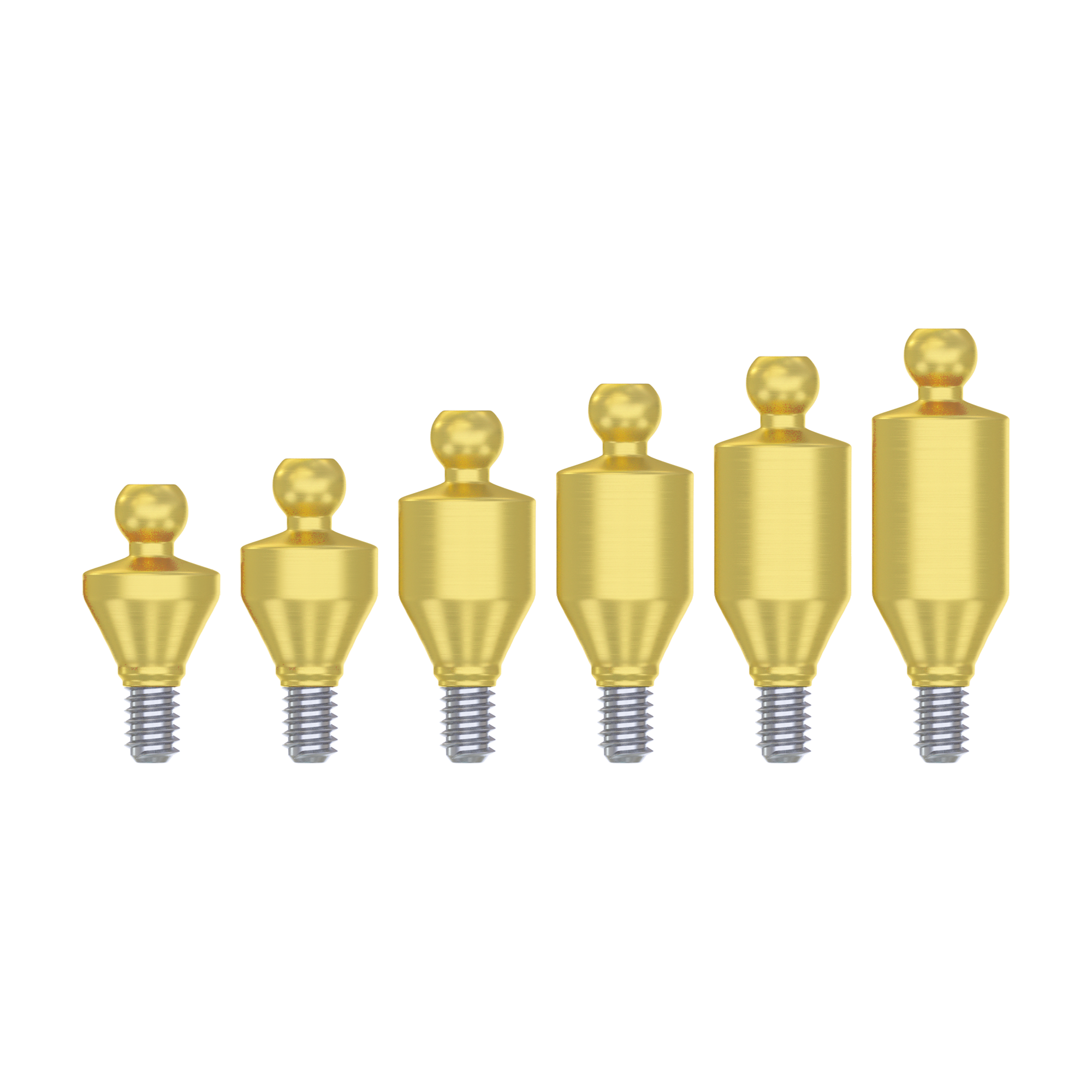 Ball attachments for overdenture retention on the conical connection platform, compatible with Nobel Active®.
