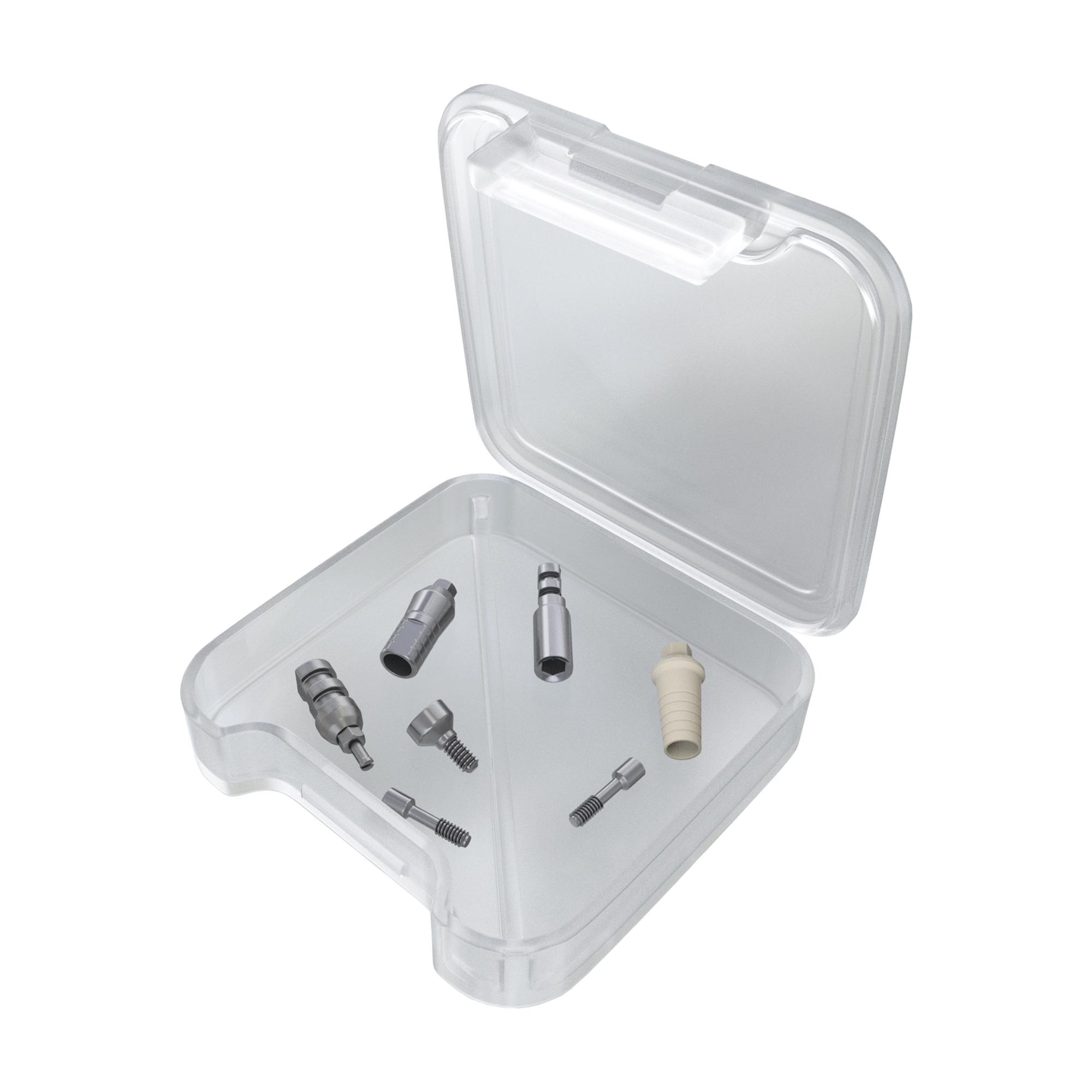 Prosthetic part kits for cemented crown implant restorations, offering a large variety of bundled components at competitive prices.