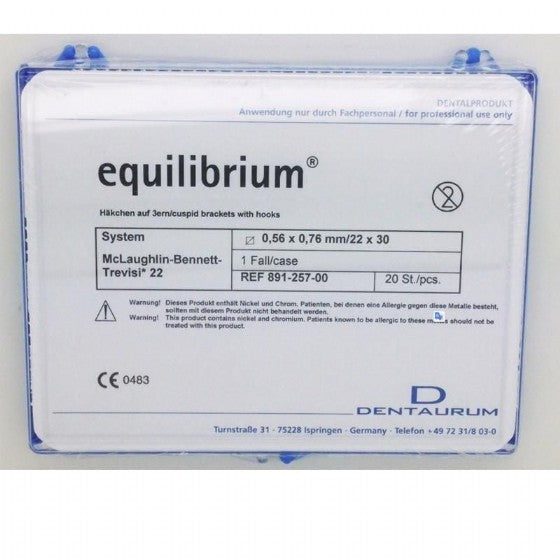 Dentaurum Equilibrium Orthodontic Brackets 022 Slot With Hooks #3 MBT 5x5 single case