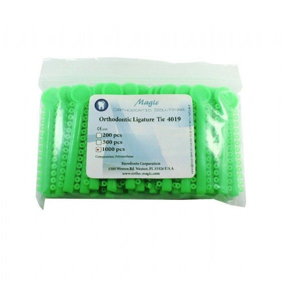 Magic Elastic Ligatures Modules Ties For Brackets Green 1000pcs