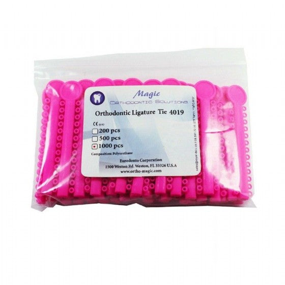 Magic Elastic Ligatures Modules Ties For Brackets Pink 1000pcs