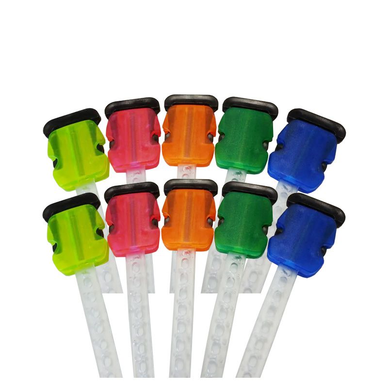 Assorted colored high-pull headgear force modules with safety release clip