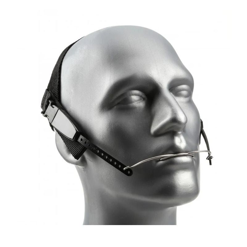 Purple high-pull chip cap headgear, medium size, with safety-release strap