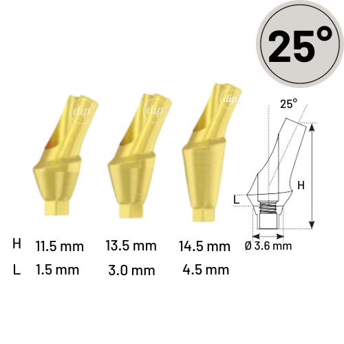 25° Anatomic Angled Titanium Abutment for Nobel Active® NP 3.5