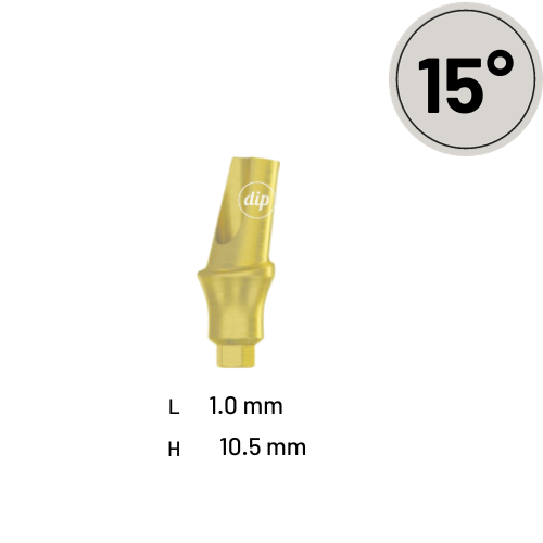 15° Concave Angled Titanium Abutment for Internal Hex RP 3.5