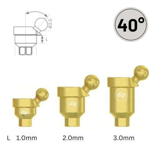 40° Angled Ball Attachment Basic Kit for Internal Hex RP 3.5