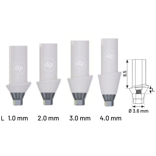 Straight Anatomic Angled Zirconia Abutment for Nobel Active® NP 3.5