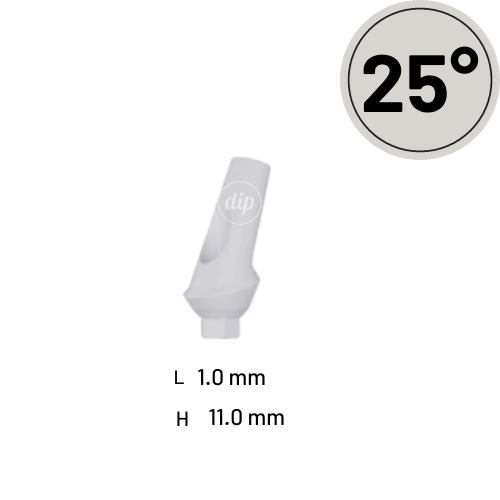 25° Angled Anatomic Peek Abutment for Internal Hex RP 3.5