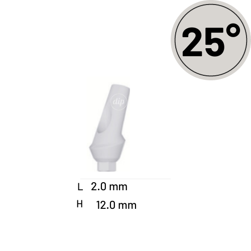 25° Angled Anatomic Peek Abutment for Internal Hex RP 3.5