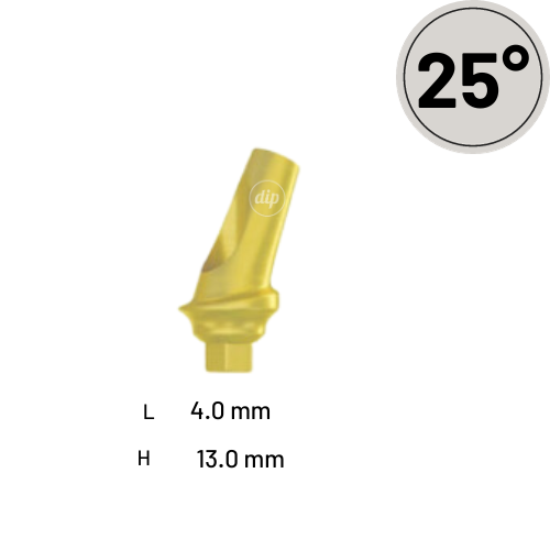 25° Concave Angled Titanium Abutment for Internal Hex RP 3.5