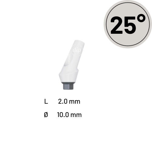 25° Anatomic Angled Zirconia Abutment for Internal Hex RP 3.5