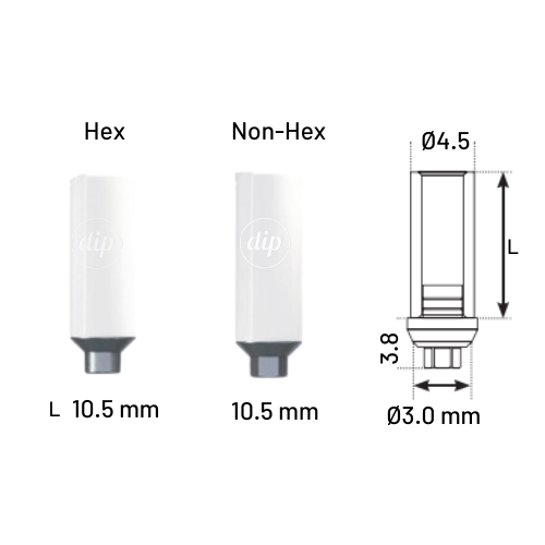 UCLA CoCr Castable Abutment for Internal Hex NP 2.0