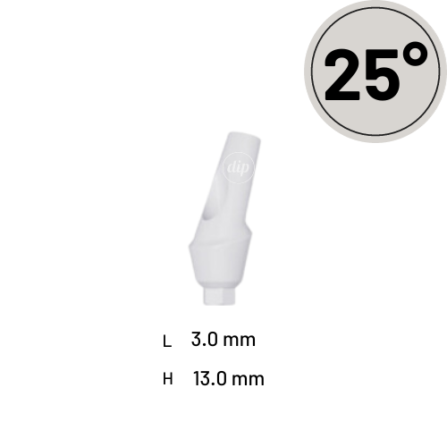 25° Angled Anatomic Peek Abutment for Internal Hex RP 3.5