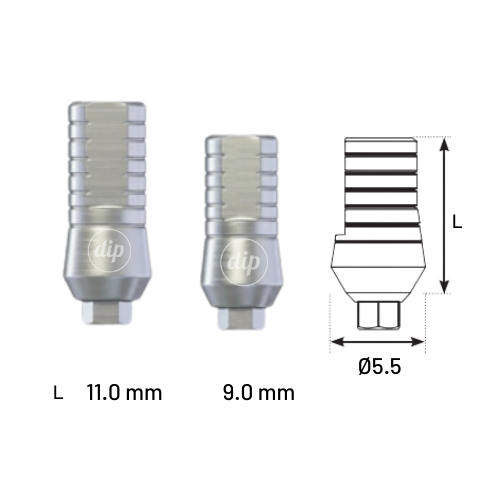 Straight Wide-Body Titanium Abutment for Internal Hex RP 3.5