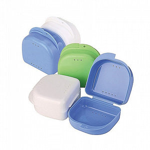 Denture storage case in classic color design