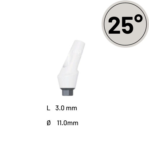 25° Anatomic Angled Zirconia Abutment for Internal Hex RP 3.5