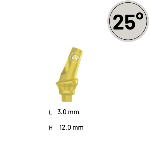 25° Concave Angled Titanium Abutment for Internal Hex RP 3.5