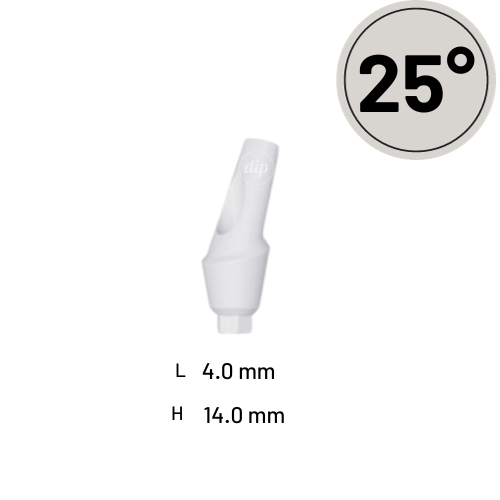 25° Angled Anatomic Peek Abutment for Internal Hex RP 3.5