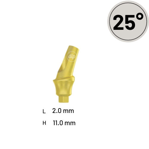 25° Concave Angled Titanium Abutment for Internal Hex RP 3.5