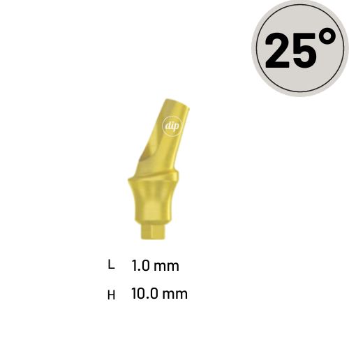 25° Concave Angled Titanium Abutment for Internal Hex RP 3.5