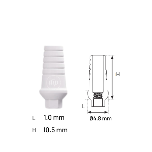 Straight Shoulder Peek Abutment for Internal Hex RP 3.5